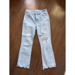 Pistola 28 frayed slightly distressed blue jeans